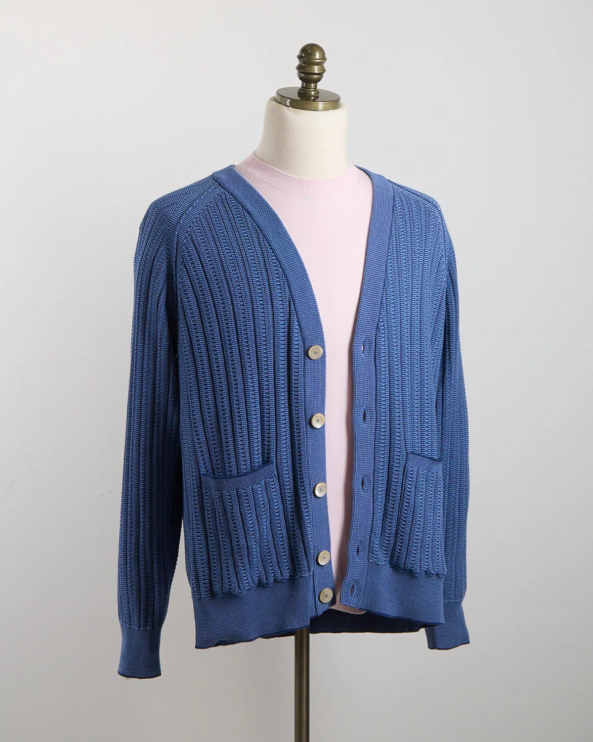 12 Gauge Bicolor Raglan Sleeve Cardigan With Pockets