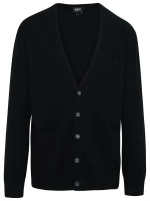 A.P.C. Black Virgin Wool Cardigan
