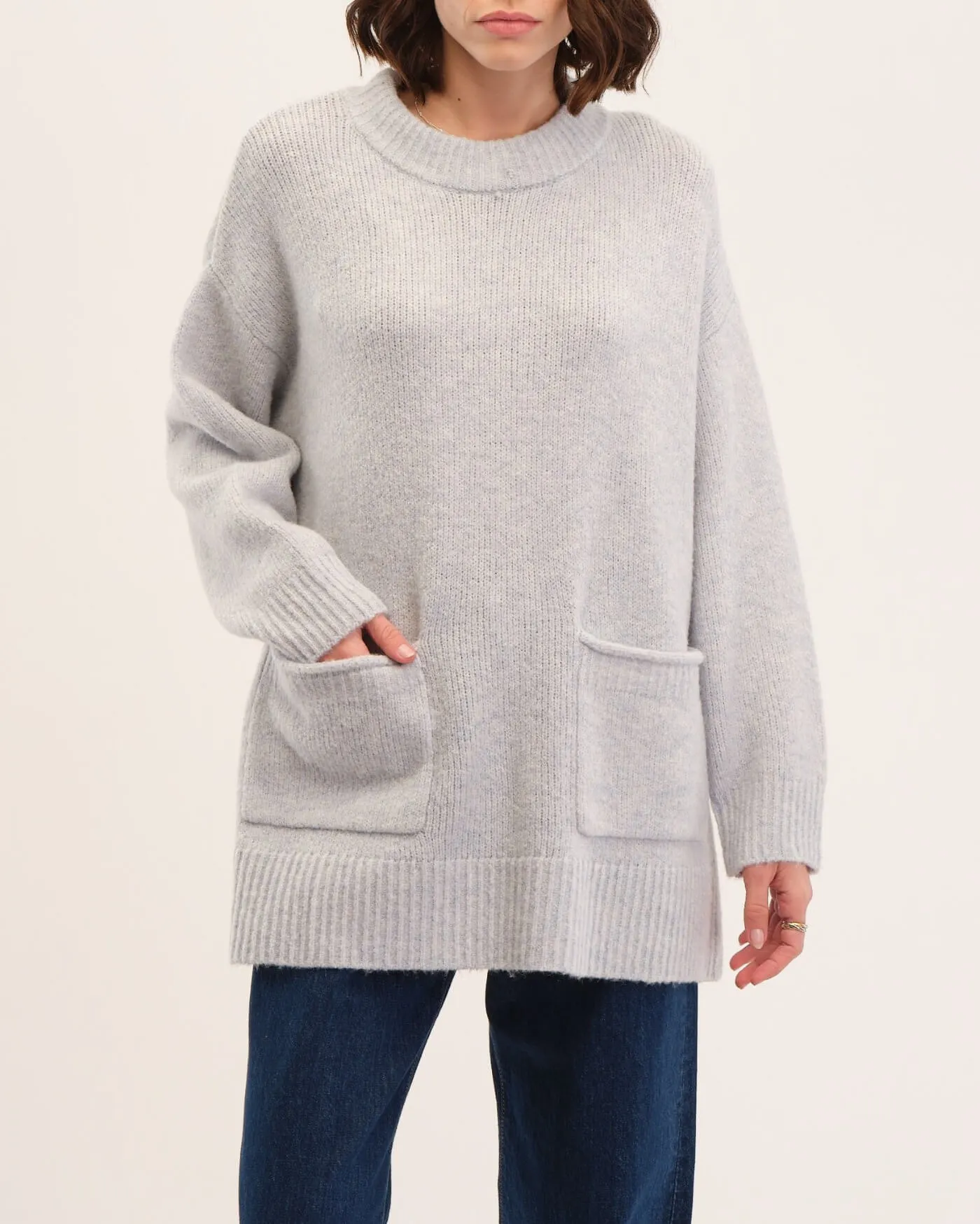 Crew Neck Jersey Pullover Sweater