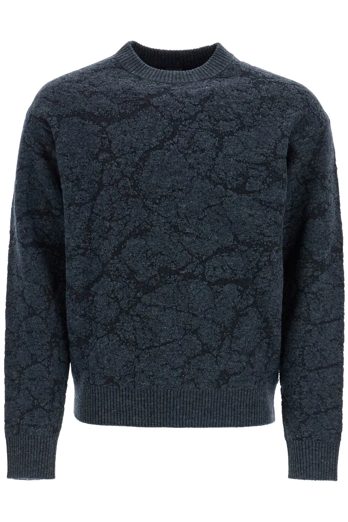 MEN'S BLACK WOOL SWEATER WITH WIDE NECK REGULAR FIT