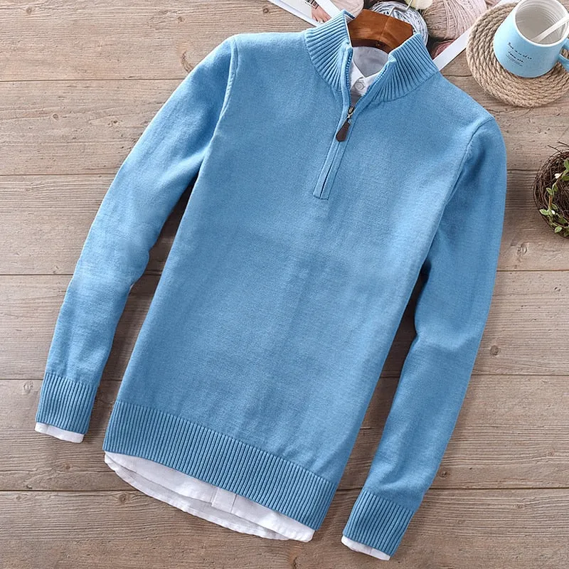 Men's Thin Wool  Sweaters /  Mandarin collar sweaters