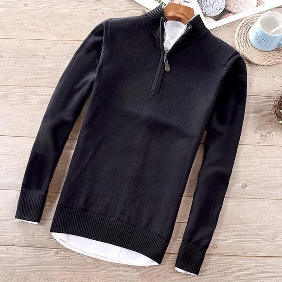 Men's Thin Wool  Sweaters /  Mandarin collar sweaters