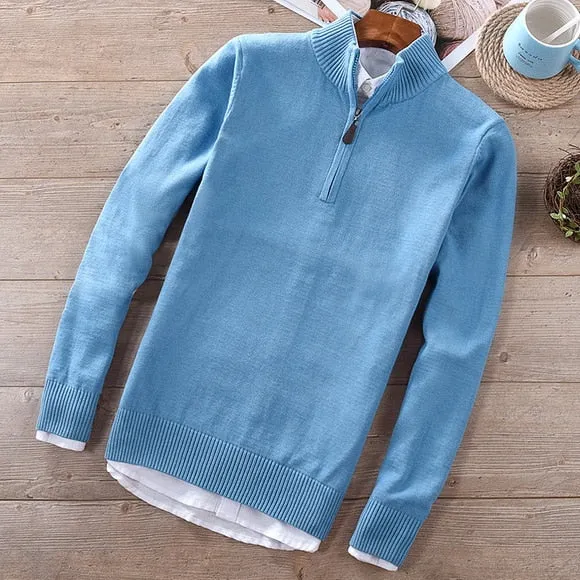 Men's Thin Wool  Sweaters /  Mandarin collar sweaters