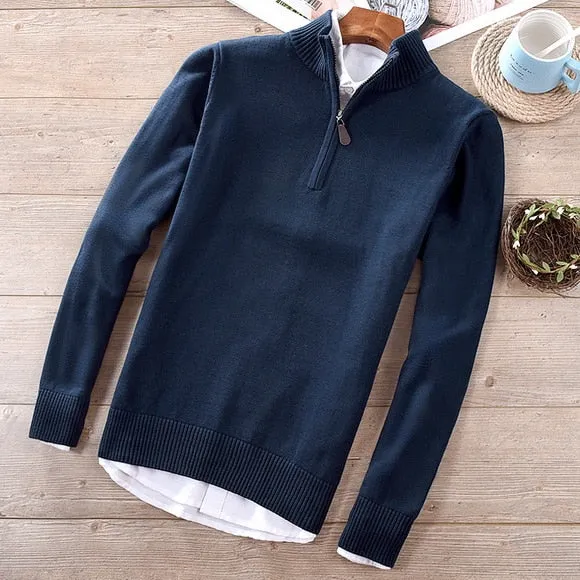 Men's Thin Wool  Sweaters /  Mandarin collar sweaters
