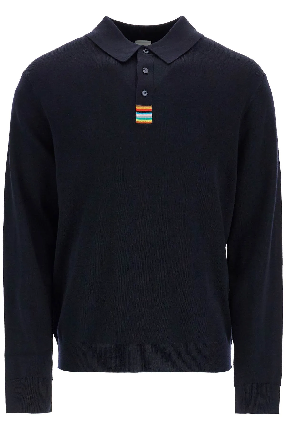 MERINO WOOL POLO-STYLE PULLOVER SWEATER