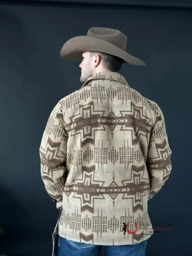 ROCK & ROLL AZTEC WOOL COMMANDER COAT TAN lo