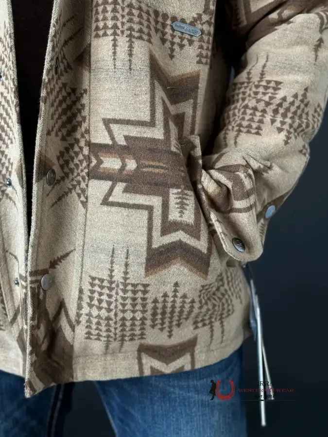 ROCK & ROLL AZTEC WOOL COMMANDER COAT TAN lo